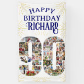 90e verjaardag met 90 fotofeesten spandoek (Verticaal)