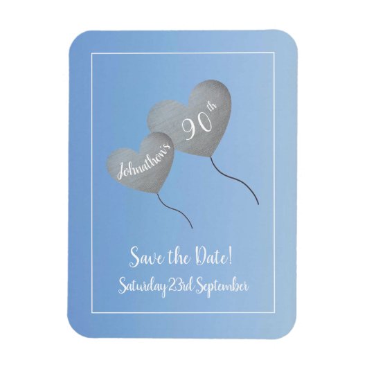 90e verjaardag met behoud van datum magneet (Verticaal)