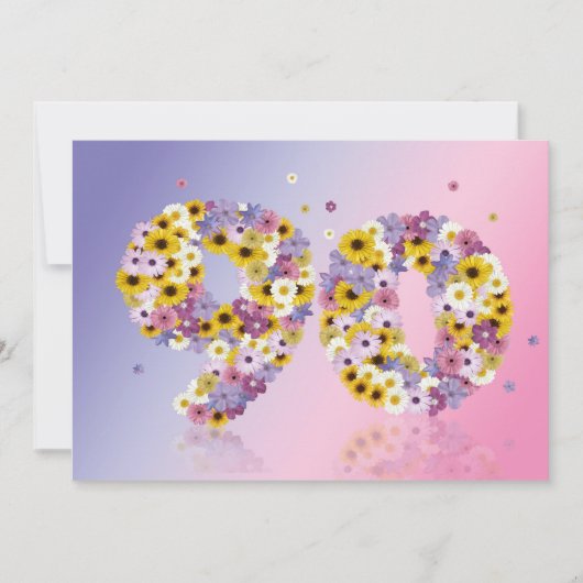 90e verjaardag, met bloembranen kaart (Voorkant)