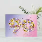 90e verjaardag, met bloembranen kaart (Staand voorkant)