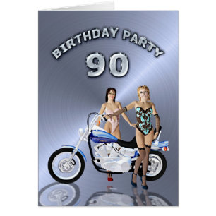 90e verjaardag met een meisje en een motor