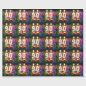90e verjaardag met kaarsen cadeaupapier (Vlak)