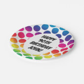 90e verjaardag met kleurrijke cirkels papieren bordje (Gekanteld)