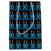 90e verjaardag met oogbalkaarsen medium cadeauzakje (Voorkant)