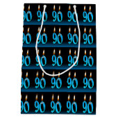 90e verjaardag met oogbalkaarsen medium cadeauzakje (Achterkant)