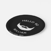 90e verjaardag met zwarte witte mannen papieren bordje (Gekanteld)