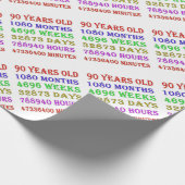 90e verjaardag Mijlpalen Cadeaupapier (Hoek)