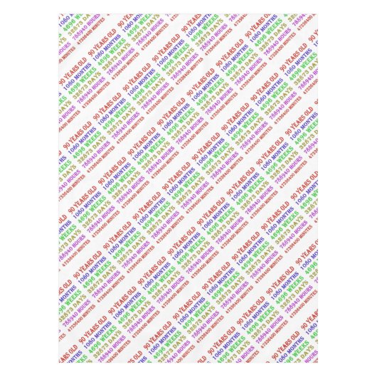 90e verjaardag Mijlpalen Tafelkleed (Voorkant)