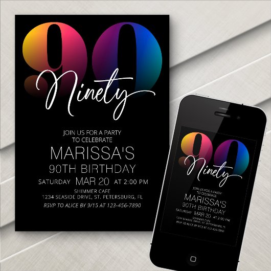 90e verjaardag Modern Kaart