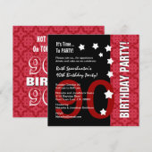 90e verjaardag Modern Red en Black Funny D90A Kaart (Voorkant / Achterkant)