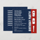 90e verjaardag Modern Red White Stars W302 Kaart (Voorkant / Achterkant)