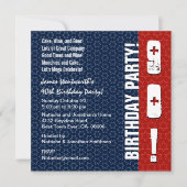 90e verjaardag Modern Red White Stars W302 Kaart (Voorkant)