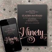 90e verjaardag Modern Script Kaart