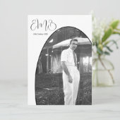 90e verjaardag Monogram Man Foto Stijlvolle Verjaa Kaart (Staand voorkant)