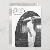 90e verjaardag Monogram Man Foto Stijlvolle Verjaa Kaart (Voorkant / Achterkant)