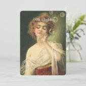 90e verjaardag, mooie Victoriaans vrouw, op maat Kaart (Staand voorkant)