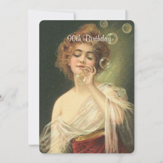 90e verjaardag, mooie Victoriaans vrouw, op maat Kaart (Voorkant)