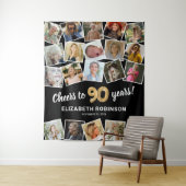 90e verjaardag Multi foto achtergrond Wandkleed (In situ)
