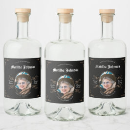 90e verjaardag muziek likeurfles etiket