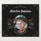 90e verjaardag  muziek likeurfles etiket (Enkel label)