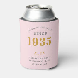 90e verjaardag naam 1935 roze grijs elegante Chic Blikjeskoeler