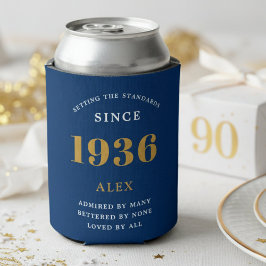 90e verjaardag naam 1936 Blauwe Gouden Elegante Ch Blikjeskoeler