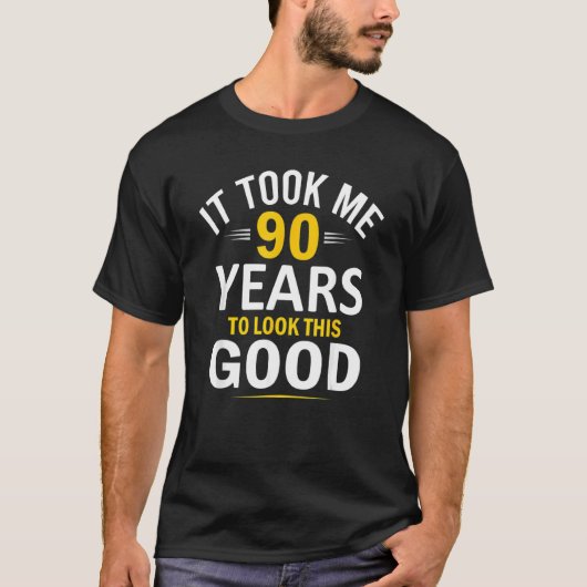 90e verjaardag, nam me 90 jaar, 90 jaar oud t-shirt (Voorkant)