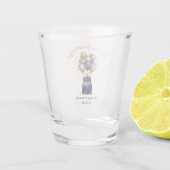 90e verjaardag Navy Blauwe Ballon Cake Shot Glas (Achterkant)