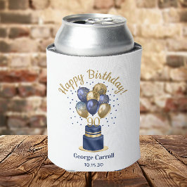90e verjaardag Navy Blue Balloon Cake Blikjeskoeler