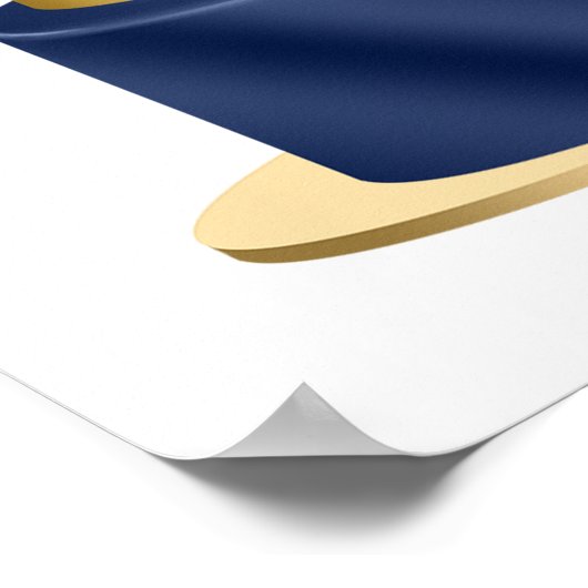 90e verjaardag Navy Blue Balloon Cake Welkom Poster (Hoek)