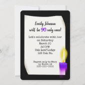 90e verjaardag Neon Sign. with Candle Kaart (Achterkant)