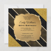 90e verjaardag Ninetieth Gold Diamond Foto Lijst Kaart (Achterkant)