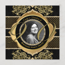 90e verjaardag Ninetieth Gold Diamond Foto Lijst