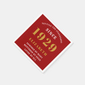 90e verjaardag normen geboren 1929 rood goud servet (Hoek)