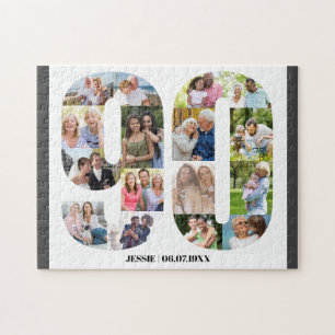 90e verjaardag nummer 90 aangepaste foto legpuzzel