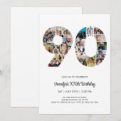 90e verjaardag nummer 90 aangepaste fotocollage kaart (Voorkant / Achterkant)