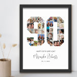 90e verjaardag nummer 90 aangepaste fotocollage po poster<br><div class="desc">Vier 90ste verjaardag met dit gepersonaliseerde nummer 90 fotocollage poster. Dit aanpasbare geschenk is ook perfect voor trouwdag. Het is een geweldige manier om waardevolle herinneringen van je bruiloft en getrouwd leven weer te geven. Het poster bevat een collage van foto's die die speciale momenten vastleggen, en het kan worden...</div>
