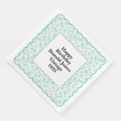 90e verjaardag nummer Patroon Scallops Blauwgroen/ Servet (Hoek)