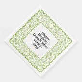 90e verjaardag nummer patroon Scallops groen/wit Servet (Hoek)