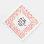 90e verjaardag nummer patroon Scallops koraal / wi Servet (Hoek)