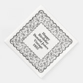 90e verjaardag nummer patroon Scallops zwart/wit Servet (Hoek)