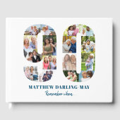 90e verjaardag Onthoud wanneer nummer foto collage Gastenboek (Voorkant)