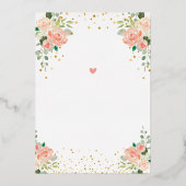 90e verjaardag op 90 jaar Dames Roos Gold Folie Uitnodiging (Achterkant)