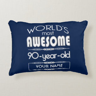 90e verjaardag op de wereld Best Fabulous Dark Blu Accent Kussen