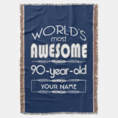 90e verjaardag op de wereld Best Fabulous Dark Blu Deken (Voorkant Verticaal)