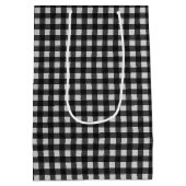 90e verjaardag op Gingham Medium Gift Bag Medium Cadeauzakje (Achterkant)
