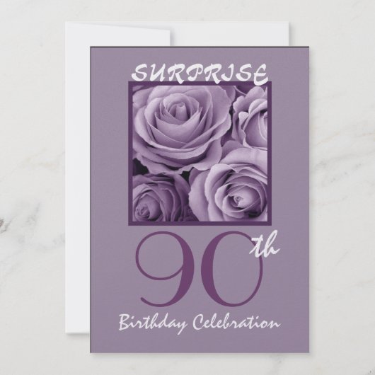 90e verjaardag Oprichting van Paarse Rozen Kaart (Voorkant)