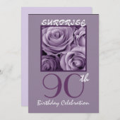 90e verjaardag Oprichting van Paarse Rozen Kaart (Voorkant / Achterkant)