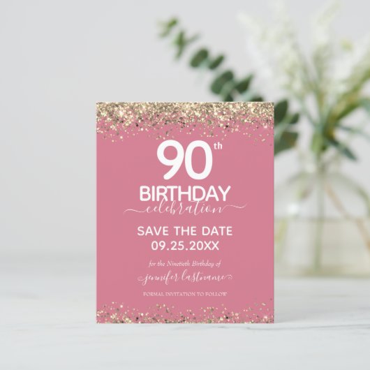 90e verjaardag Opslaan van de datum Begrotingsuitn (Staand voorkant)