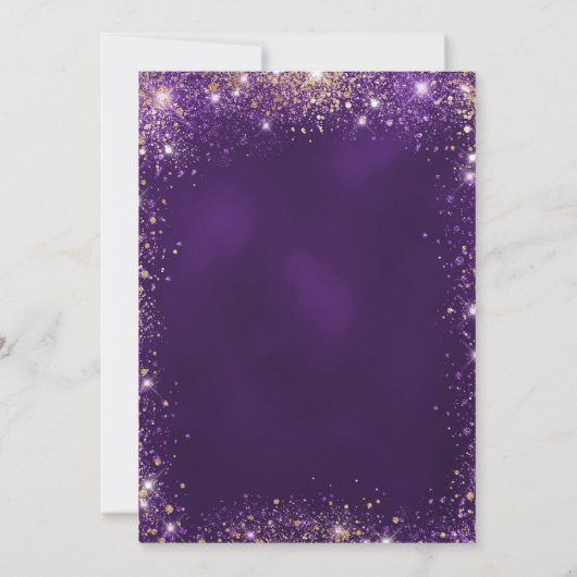 90e verjaardag paarse roos kaart (Achterkant)